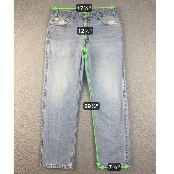 VTG Levis Jeans Mens 36x30 Blue Faded Straight Leg Reg Fit 505 Classic American - Picture 3 of 12
